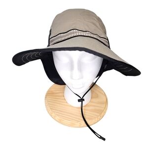 Sun Day Afternoons Tan and Black Wide Brim Sun Hat Child's Large